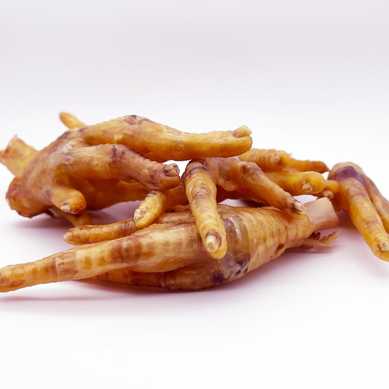All our chicken feet chews are fresh. We start with lean, organic chicken feet, then, we slow dry the chicken feet until they are perfectly tender.