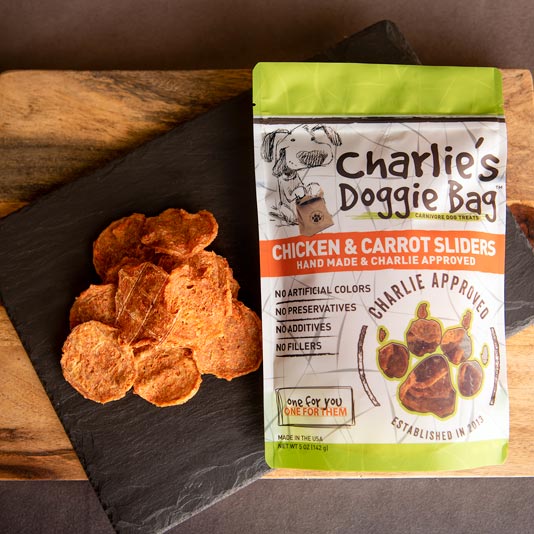 All our chicken & carrot sliders are healthy dog treats and made with only the finest ingredients. 