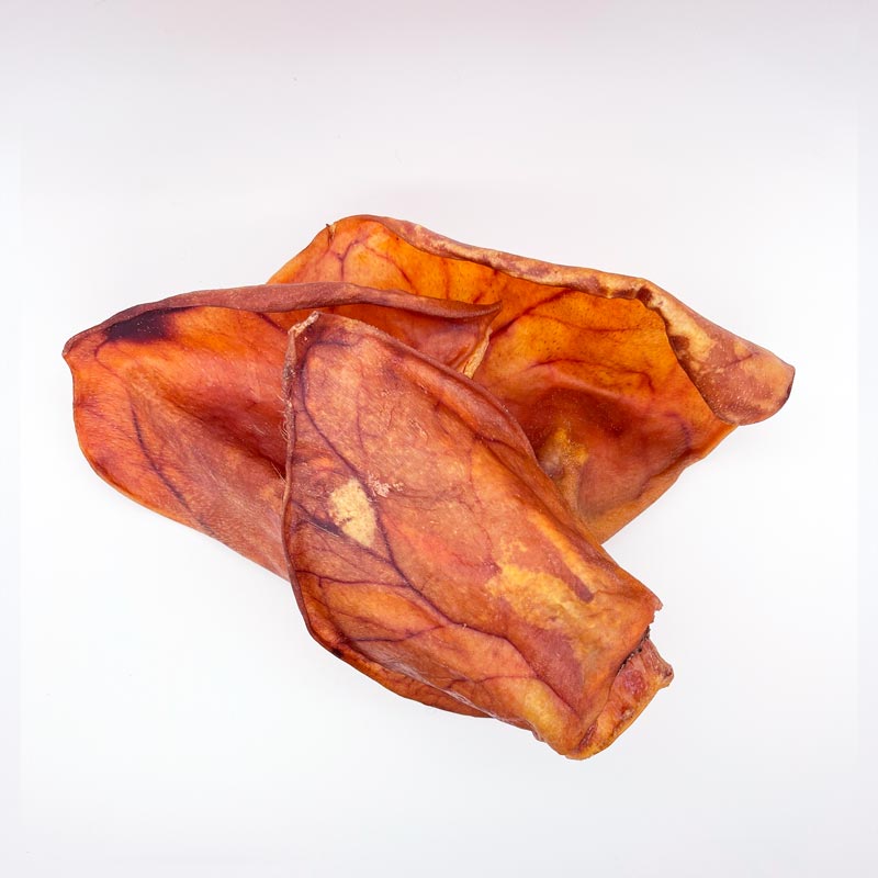 All our pig ear chews are fresh. We start with lean, organic pig ears, then, we slow dry the pig ears until they are perfectly tender.